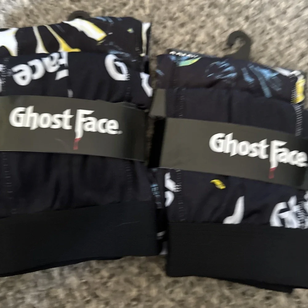 Lot Of 2 Packs Of 2 Ghost Face Scream Men's Boxer Briefs S 28/30 Black (4 Pair)